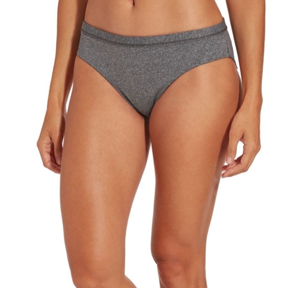 Calia Wide Banded Bikini Bottom Dark Heather Gray
